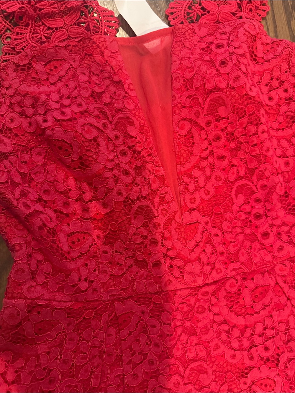 Adelyn Rae Red Floral Lace Party Dress - Picture 3 of 4